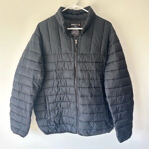 Swiss Tech Black Puffer Jacket Stow Away Outdoor Warm Insulated Winter